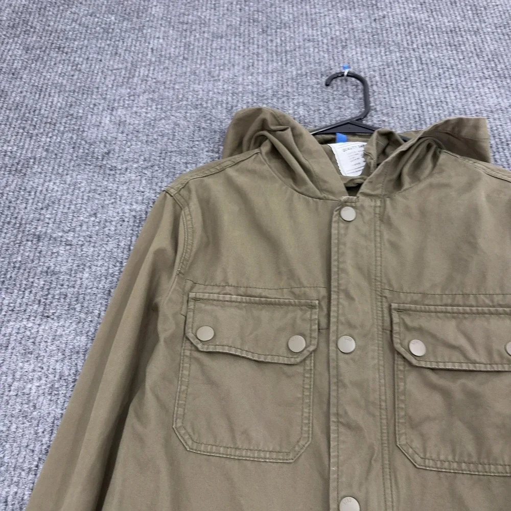 H&M Divided Parka Jacket Men XS Green Cotton Hooded Utility Military Gorpcore